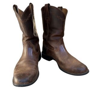 Ariat Heritage Roper Men’s Western Boots Brown Leather Size 10D – Classic Cowboy